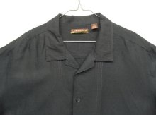 他の写真1: HAVANERA ラミー/レーヨン 半袖 オープンカラーシャツ ブラック (VINTAGE)