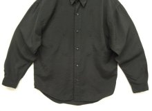 他の写真3: BUGGLE BOY レーヨン/ナイロン 同色刺繍入り 長袖 シャツ ブラック (VINTAGE)