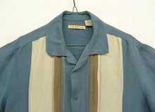 他の写真1: HAVANERA ラミー/レーヨン 半袖 オープンカラーシャツ ブルー/トープ＆ナチュラル (VINTAGE)