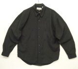 BUGGLE BOY レーヨン/ナイロン 同色刺繍入り 長袖 シャツ ブラック (VINTAGE)