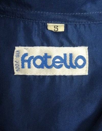 画像2: FRATELLO フラップ付きポケット 長袖 シルクシャツ ダークブルー (VINTAGE)