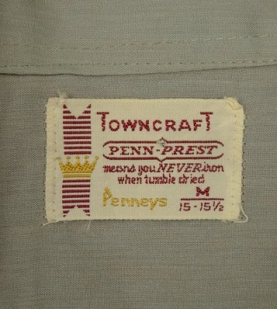 画像2: 60'S TOWNCRAFT 長袖 オープンカラーシャツ グレー (VINTAGE)
