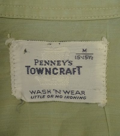 画像2: 60'S TOWNCRAFT 長袖 オープンカラーシャツ ライトグリーン (VINTAGE)