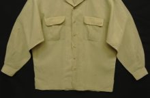 他の写真3: 90'S RALPH LAUREN レーヨン/リネン フラップ付きポケット 長袖 オープンカラーシャツ ベージュ (VINTAGE)