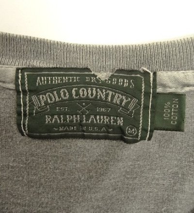 画像2: 90'S RALPH LAUREN "POLO COUNTRY" シングルステッチ ポケット付き 半袖 Tシャツ ブラック USA製 (VINTAGE)