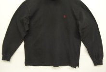 他の写真3: 90'S RALPH LAUREN 鹿の子 タートルネック 長袖 Tシャツ ブラック USA製 (VINTAGE)