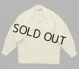 90'S RALPH LAUREN レーヨン/リネン フラップ付きポケット 長袖 オープンカラーシャツ ベージュ (VINTAGE)