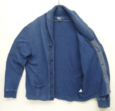 画像3: 90'S RALPH LAUREN コットン ショールカラー カーディガン インディゴ (VINTAGE) 