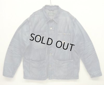 画像1: RALPH LAUREN "POLO COUNTRY" 月桂樹ボタン デニム カバーオール インディゴ (USED)