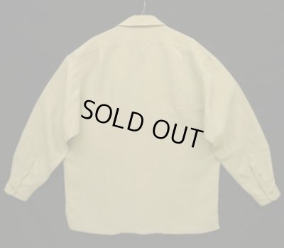 画像3: 90'S RALPH LAUREN レーヨン/リネン フラップ付きポケット 長袖 オープンカラーシャツ ベージュ (VINTAGE)