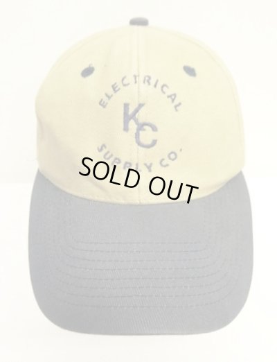 画像2: KC ELECTRICAL SUPPLY CO 6パネル ツートンカラー ベースボールキャップ ベージュ/ネイビー (USED)