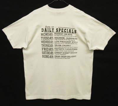 画像4: 90'S ROAD KILL CAFE シングルステッチ 両面プリント 半袖 Tシャツ ホワイト USA製 (VINTAGE)