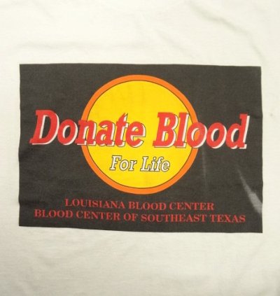 画像3: 90'S DONATE BLOOD シングルステッチ 半袖 Tシャツ ホワイト USA製 (VINTAGE)
