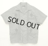 GUAYABERA SHIRT オープンカラー 半袖 キューバシャツ 後染めブラック (VINTAGE)