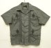 画像1: GUAYABERA SHIRT オープンカラー 半袖 キューバシャツ 後染めブラック (VINTAGE) (1)