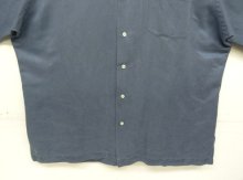 他の写真3: 90'S RALPH LAUREN "CALDWELL" シルク/リネン 裾ロゴ 半袖 オープンカラーシャツ ブルー (VINTAGE)