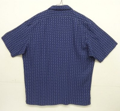 画像4: 90'S RALPH LAUREN "CLAYTON" レーヨン 半袖 オープンカラーシャツ ネイビー/ホワイト小紋柄 (VINTAGE)