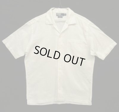 画像1: 90'S RALPH LAUREN "CHAUNCEY" コットン 半袖 オープンカラーシャツ ホワイト (VINTAGE)