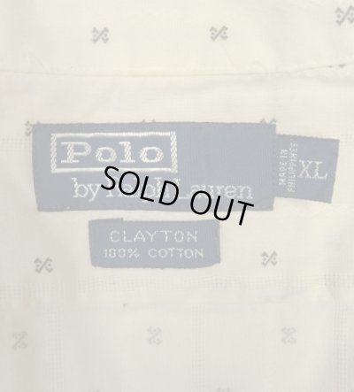 画像2: 90'S RALPH LAUREN "CLAYTON" コットン 半袖 オープンカラーシャツ オフホワイトベース/小紋柄 (VINTAGE)