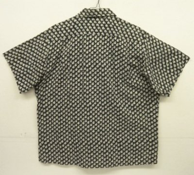 画像4: 90'S RALPH LAUREN "ADAMS" コットン 半袖 オープンカラーシャツ ブラック/ホワイト 小花柄 (VINTAGE)