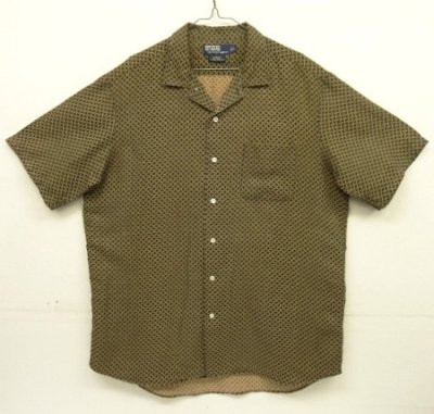 画像1: 90'S RALPH LAUREN "BONNARD" シルク/リネン 半袖 オープンカラーシャツ 総柄 (VINTAGE)