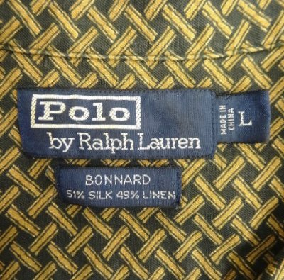 画像2: 90'S RALPH LAUREN "BONNARD" シルク/リネン 半袖 オープンカラーシャツ 総柄 (VINTAGE)