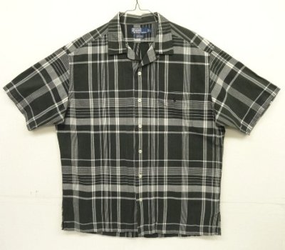画像1: 90'S RALPH LAUREN "CALDWELL" コットン 半袖 オープンカラーシャツ チェック柄 (VINTAGE)