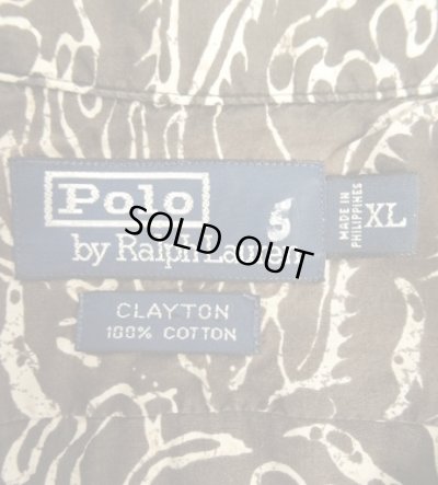 画像2: 90'S RALPH LAUREN "CLAYTON" コットン 半袖 オープンカラーシャツ ブラックベース/ドラゴン柄 (VINTAGE)