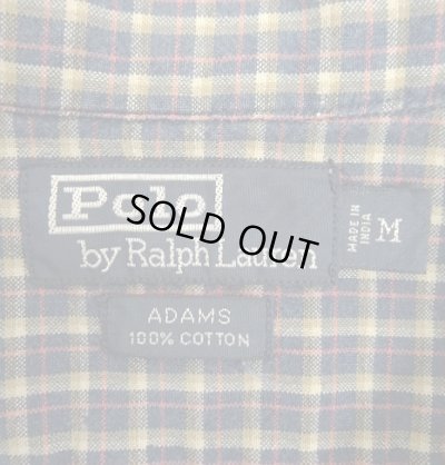 画像2: 90'S RALPH LAUREN "ADAMS" コットン 半袖 オープンカラーシャツ チェック柄 (VINTAGE)