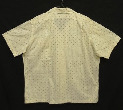 画像4: 90'S RALPH LAUREN "CLAYTON" コットン 半袖 オープンカラーシャツ オフホワイトベース/小紋柄 (VINTAGE)