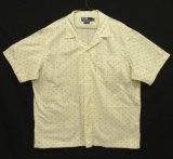 90'S RALPH LAUREN "CLAYTON" コットン 半袖 オープンカラーシャツ オフホワイトベース/小紋柄 (VINTAGE)