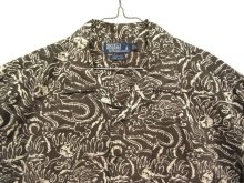 他の写真1: 90'S RALPH LAUREN "CLAYTON" コットン 半袖 オープンカラーシャツ ブラックベース/ドラゴン柄 (VINTAGE)