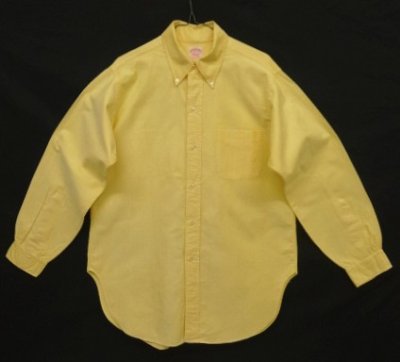 画像1: 60'S BROOKS BROTHERS "MAKERS" 6ボタン オックスフォード BDシャツ イエロー USA製 (VINTAGE)