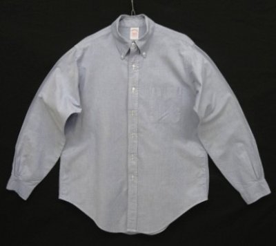 画像1: 80'S BROOKS BROTHERS "MAKERS" オックスフォード BDシャツ ブルー USA製 (VINTAGE)