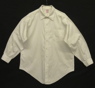 画像1: 90'S BROOKS BROTHERS ポプリン レギュラーカラーシャツ ホワイト USA製 (VINTAGE)