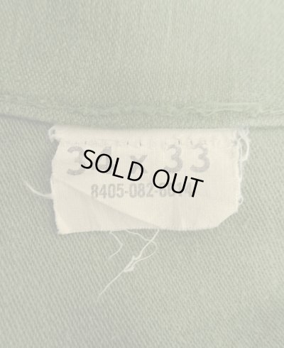 画像4: 60'S アメリカ軍 US ARMY "OG107" 初期モデル コットンサテン 平ボタン ベイカーパンツ W34L33 (VINTAGE)