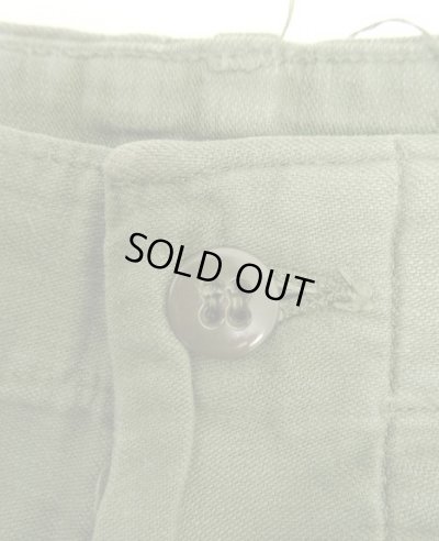 画像3: 60'S アメリカ軍 US ARMY "OG107" 初期モデル コットンサテン 平ボタン ベイカーパンツ W34L33 (VINTAGE)