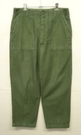 60'S アメリカ軍 US ARMY "OG107" コットンサテン ベイカーパンツ SCOVILLアルミジップ W36L31 (VINTAGE)
