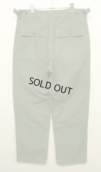 画像6: 60'S アメリカ軍 US ARMY "OG107" 初期モデル コットンサテン 平ボタン ベイカーパンツ W34L33 (VINTAGE)