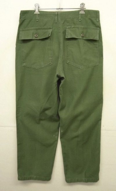 画像4: 60'S アメリカ軍 US ARMY "OG107" コットンサテン ベイカーパンツ SCOVILLアルミジップ W36L31 (VINTAGE)