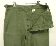 他の写真1: 60'S アメリカ軍 US ARMY "OG107" 初期モデル コットンサテン 平ボタン ベイカーパンツ W34L33 (VINTAGE)