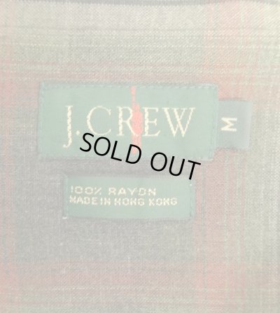 画像2: 90'S J.CREW 旧タグ レーヨン 長袖 オープンカラーシャツ オンブレチェック (VINTAGE)