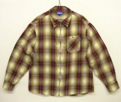 画像1: ANDREW フルジップ 長袖 シャツ オンブレチェック (USED)