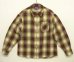 画像1: ANDREW フルジップ 長袖 シャツ オンブレチェック (USED) (1)