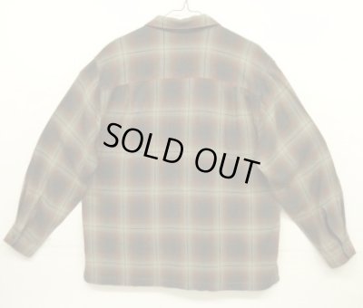 画像3: 90'S J.CREW 旧タグ レーヨン 長袖 オープンカラーシャツ オンブレチェック (VINTAGE)