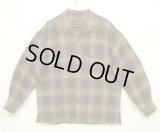 90'S J.CREW 旧タグ レーヨン 長袖 オープンカラーシャツ オンブレチェック (VINTAGE)