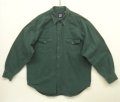 90'S GAP 旧タグ ツイル 長袖 ウエスタンシャツ ダークグリーン (VINTAGE)