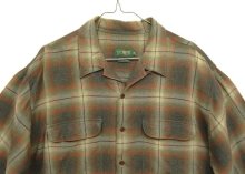 他の写真1: 90'S J.CREW 旧タグ レーヨン 長袖 オープンカラーシャツ オンブレチェック (VINTAGE)