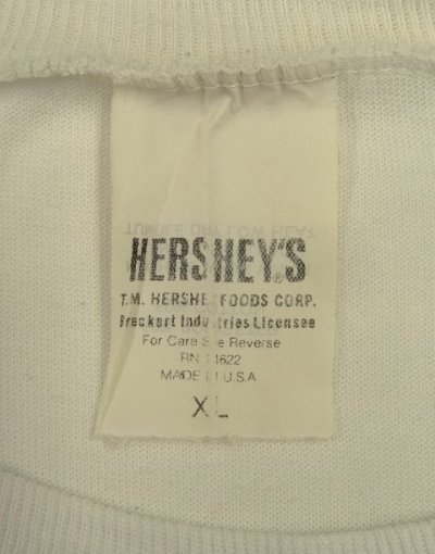 画像2: 80'S HERSHEY'S シングルステッチ 半袖 Tシャツ ホワイト USA製 (VINTAGE)