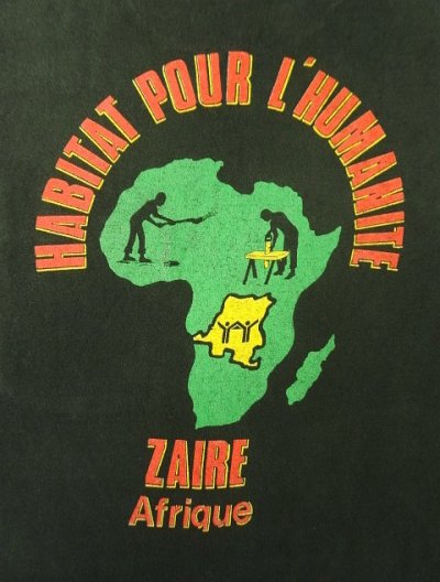 画像5: 90'S ZAIRE-AFRIQUE シングルステッチ 両面プリント ポケット付き 半袖 Tシャツ ブラック USA製 (VINTAGE)
